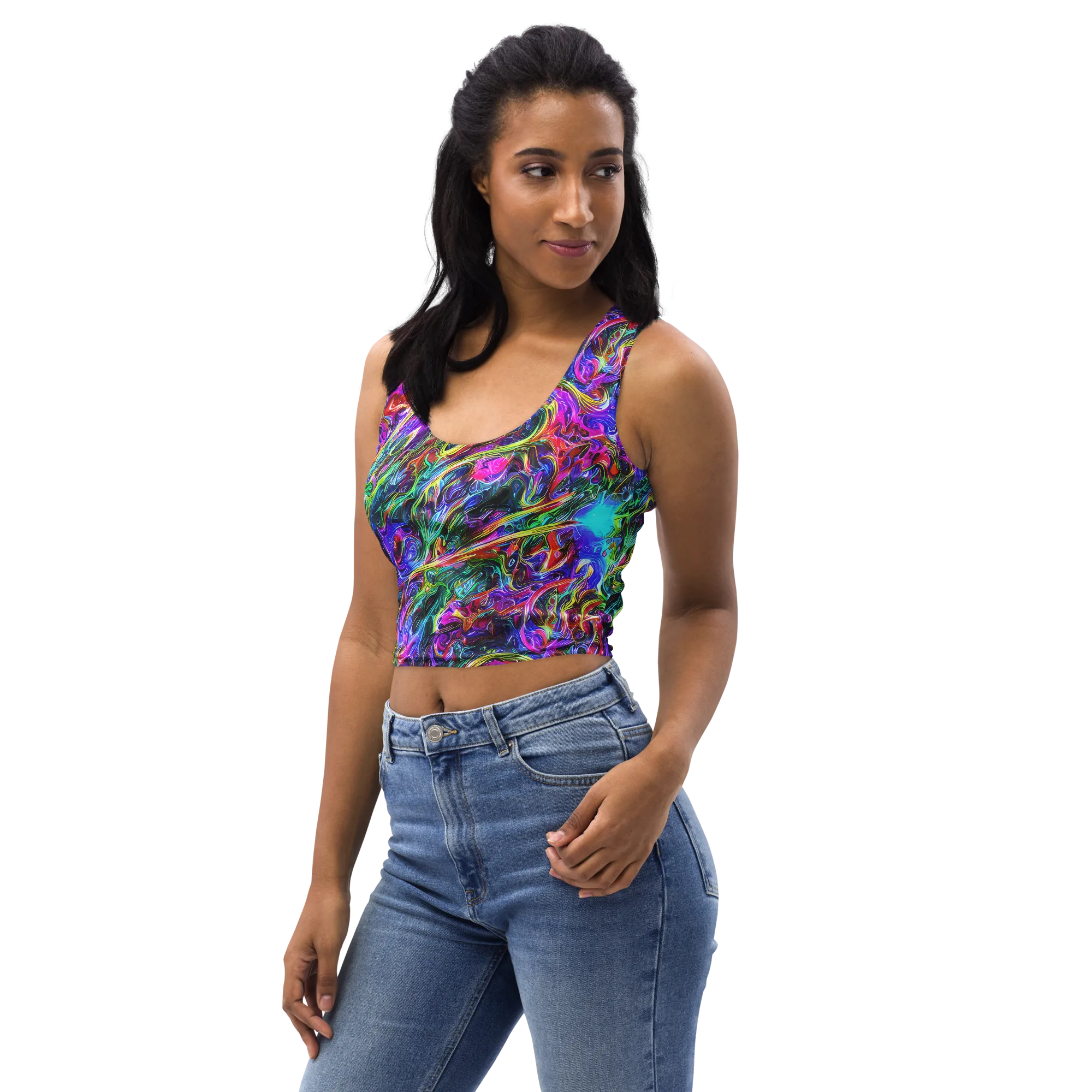 Synthetic Sunset on Crop Top — Left Front