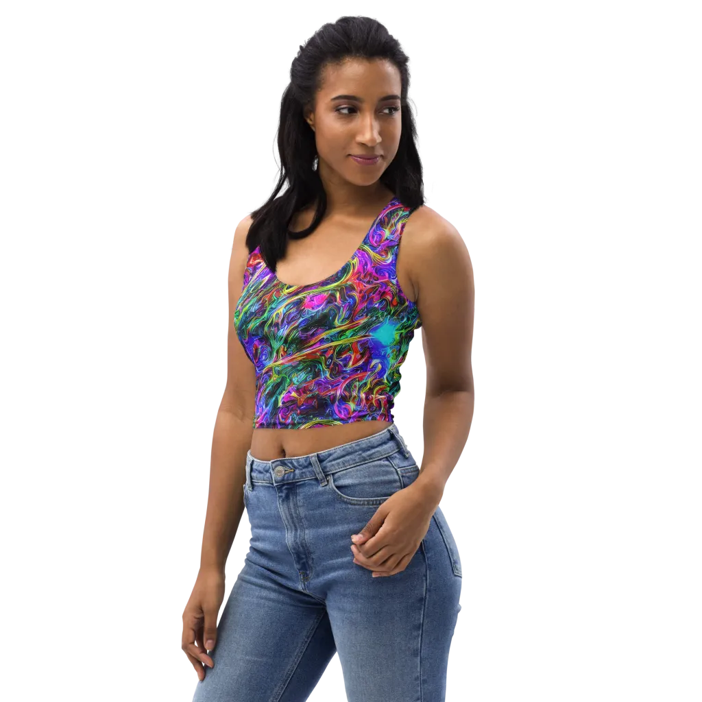 Synthetic Sunset on Crop Top — Left Front