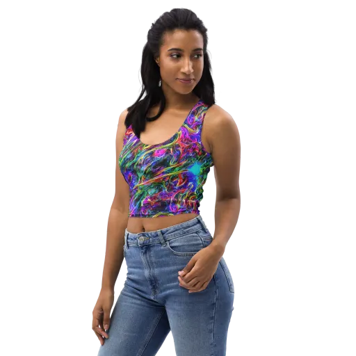 Synthetic Sunset on a Crop Top
