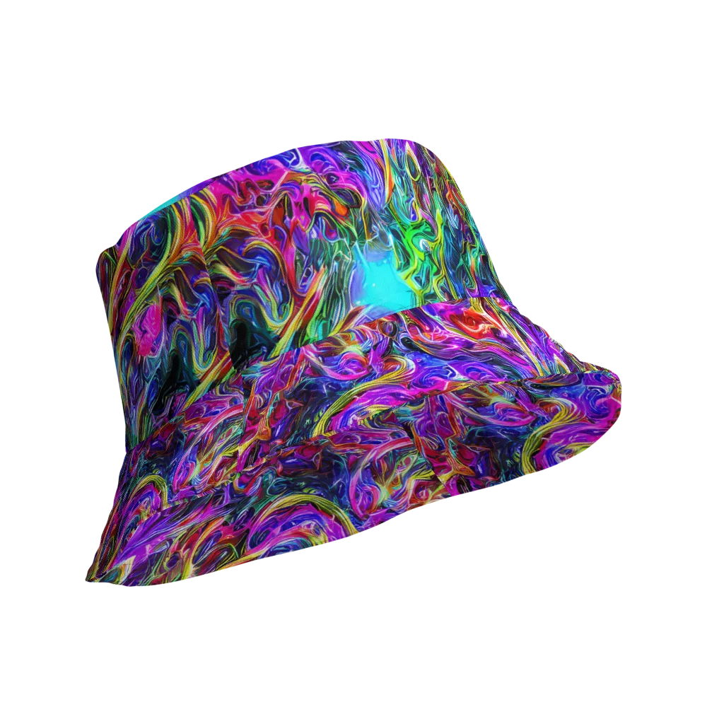 Synthetic Sunset on Reversible Bucket Hat — Product details Outside