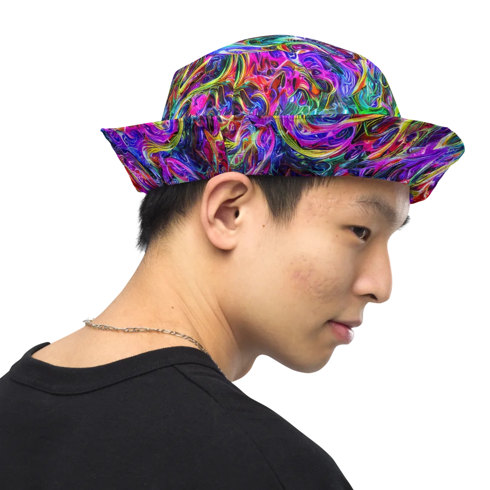 Synthetic Sunset on Reversible Bucket Hat — Right Outside