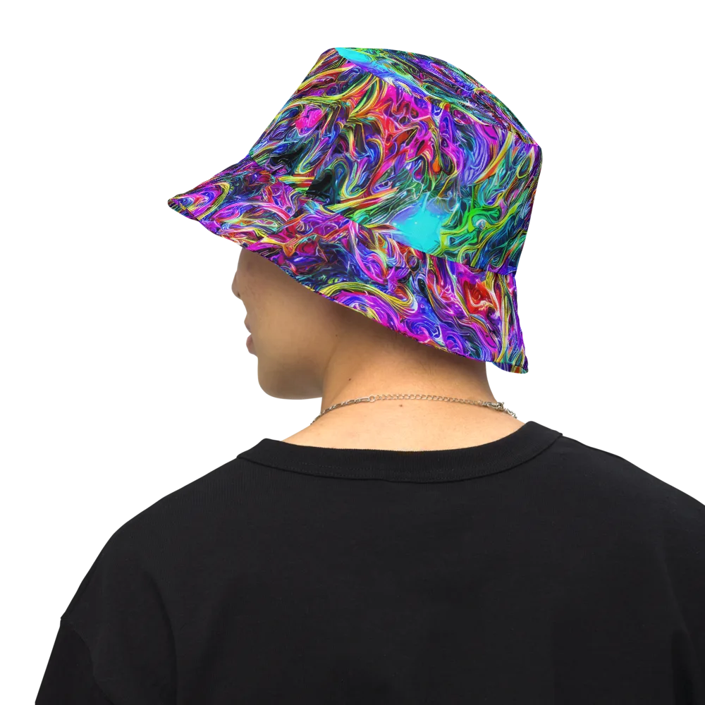 Synthetic Sunset on Reversible Bucket Hat — Back Inside