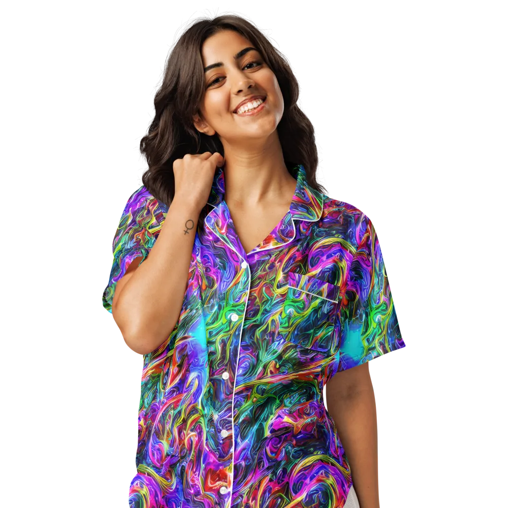 Synthetic Sunset on Women's Short Sleeve Pajama Top — Front