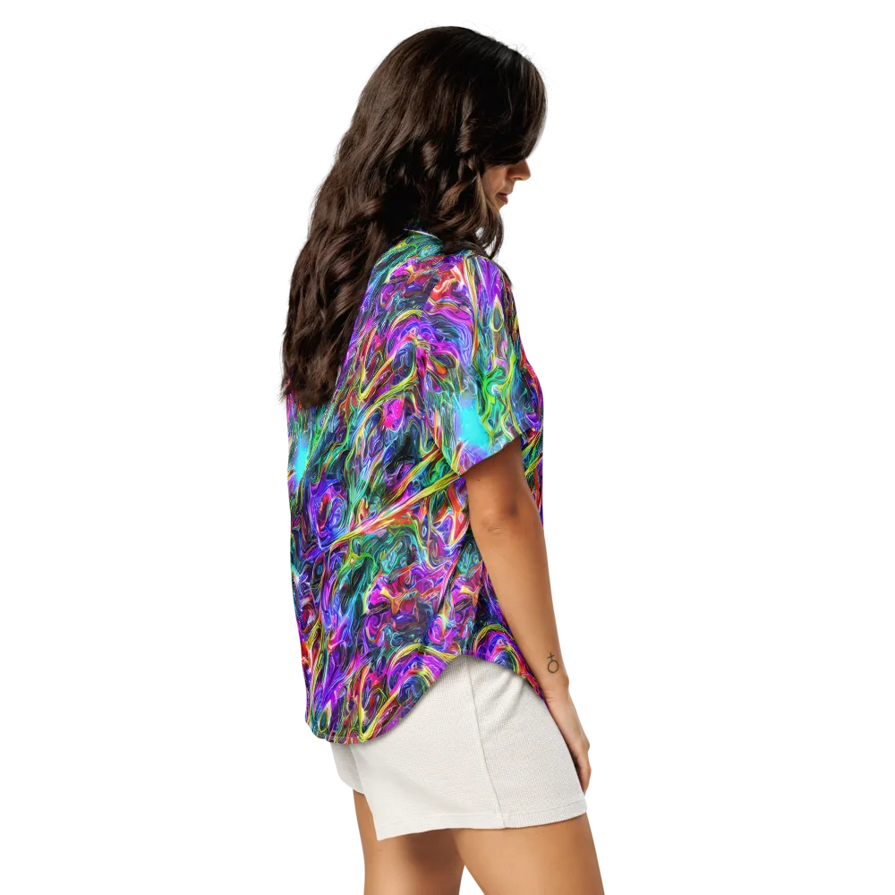 Synthetic Sunset on Women's Short Sleeve Pajama Top — Right Back