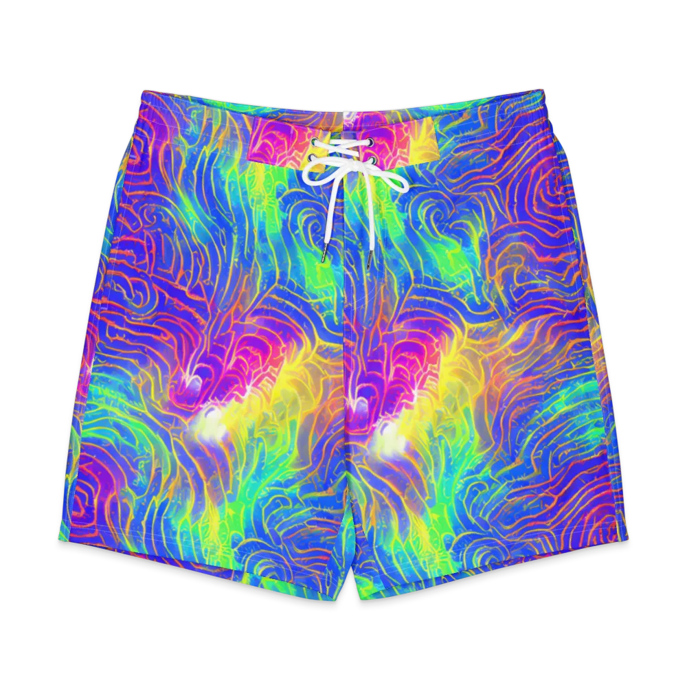 Ultraviolet Waves on Men's Board Shorts — Front