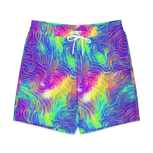 Ultraviolet Waves on a Men's Board Shorts