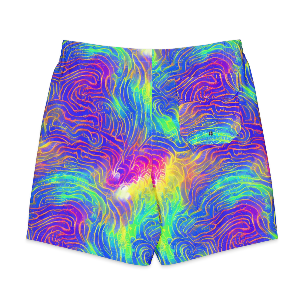 Ultraviolet Waves on Men's Board Shorts — Back