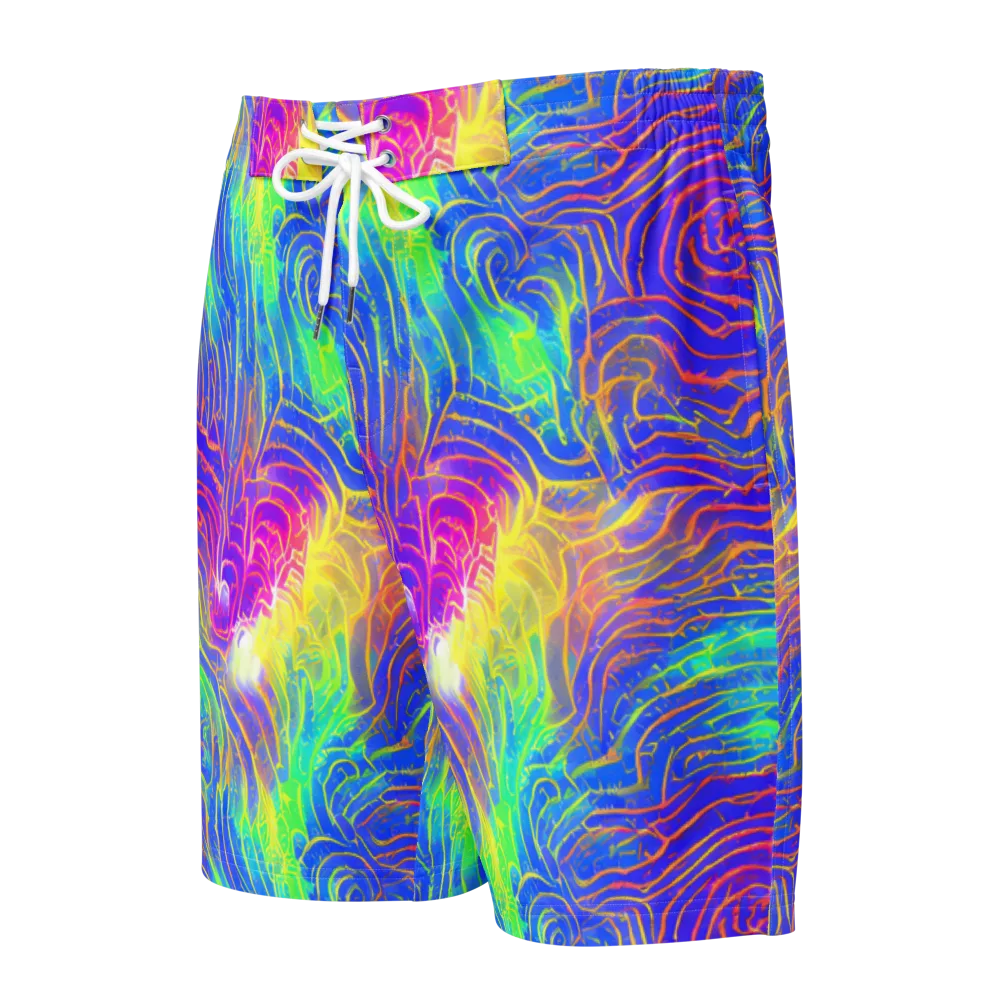 Ultraviolet Waves on Men's Board Shorts — Front