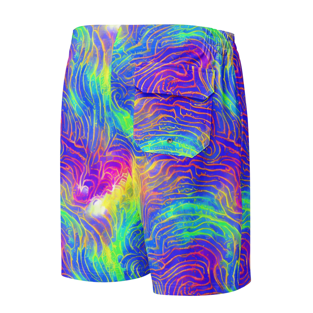 Ultraviolet Waves on Men's Board Shorts — Back