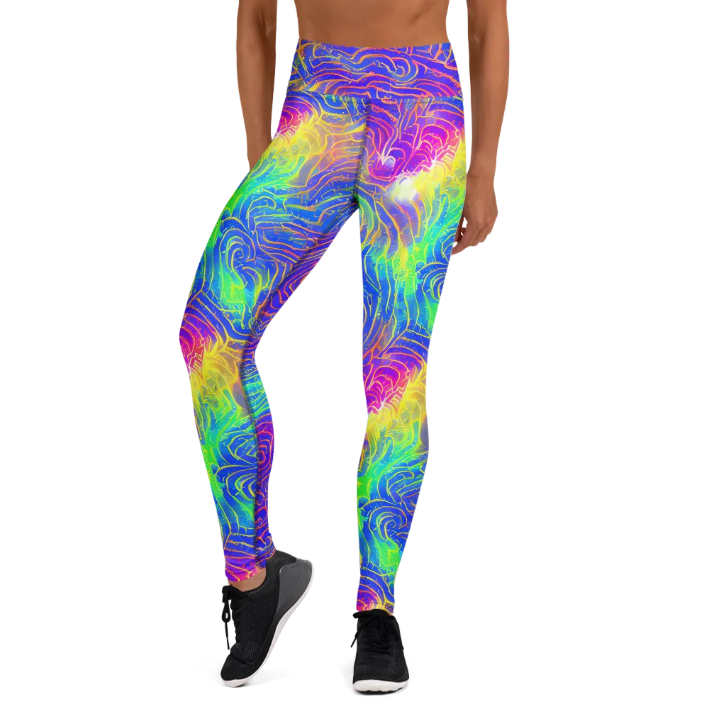Ultraviolet Waves on Yoga Leggings — Front
