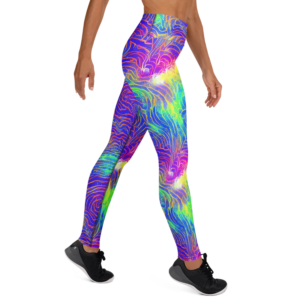 Ultraviolet Waves on Yoga Leggings — Right