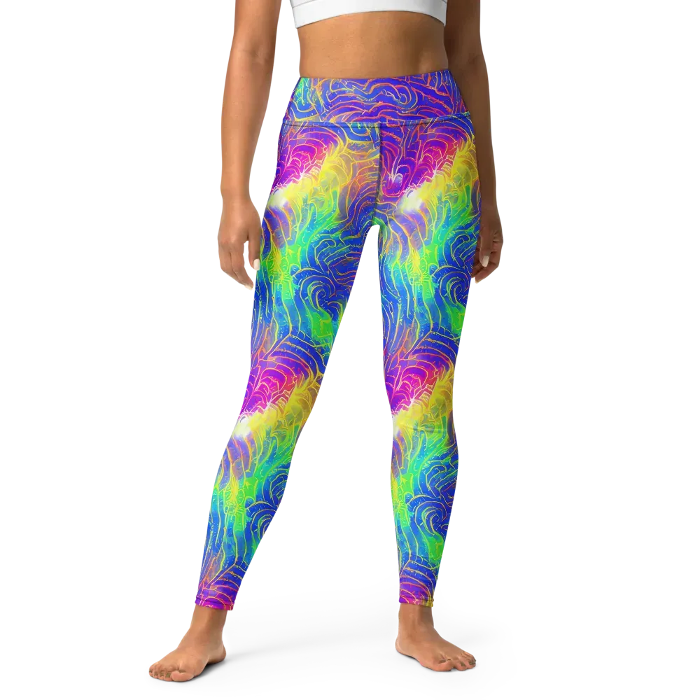 Ultraviolet Waves on Yoga Leggings — Front