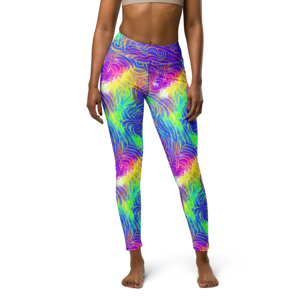 Ultraviolet Waves on Yoga Leggings — Front