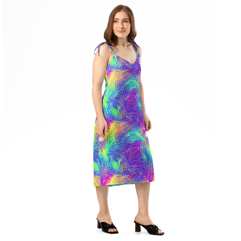 Ultraviolet Waves on Slip Dress — Right Front