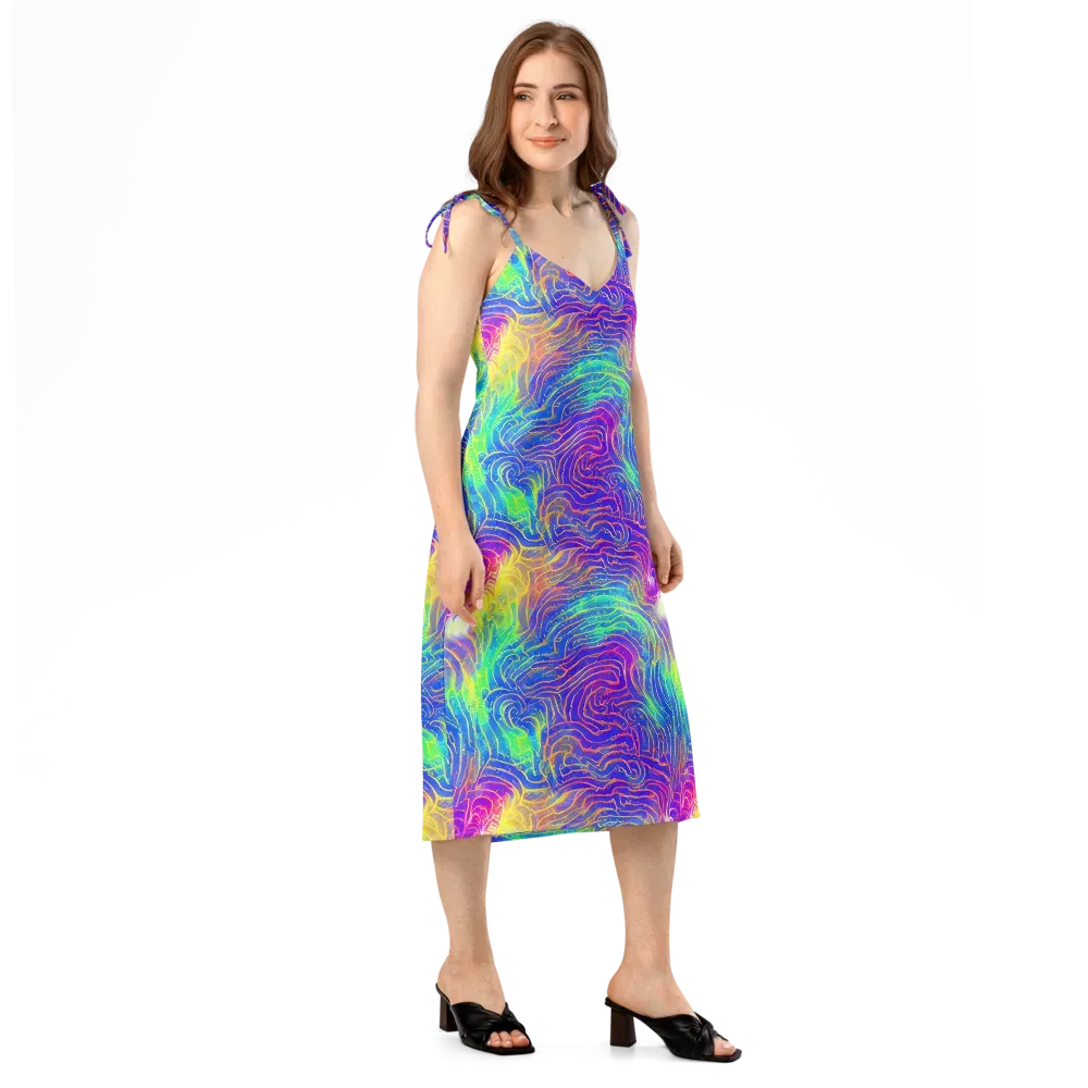 Ultraviolet Waves on Slip Dress — Right Front