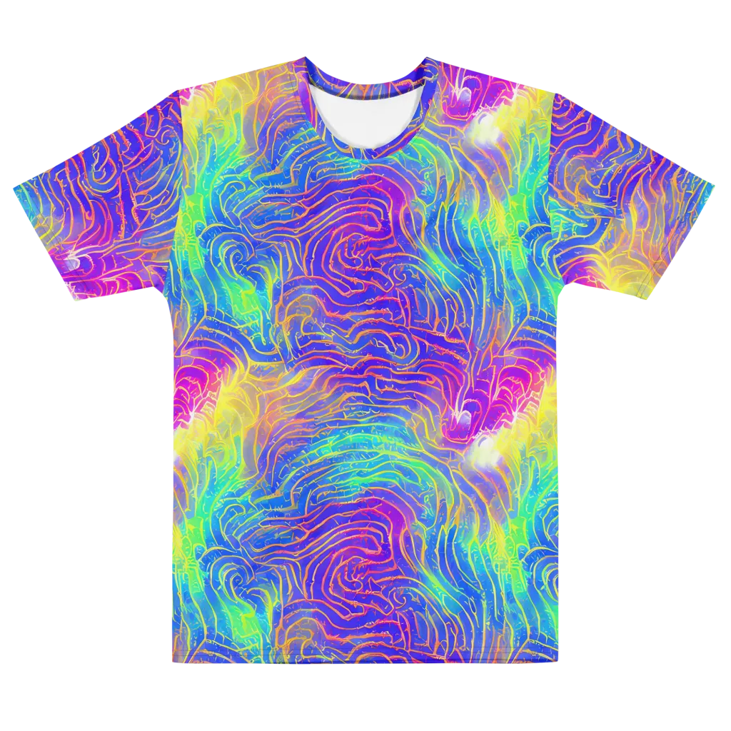 Ultraviolet Waves on Men's Cotton Crew Neck T-Shirt — Front