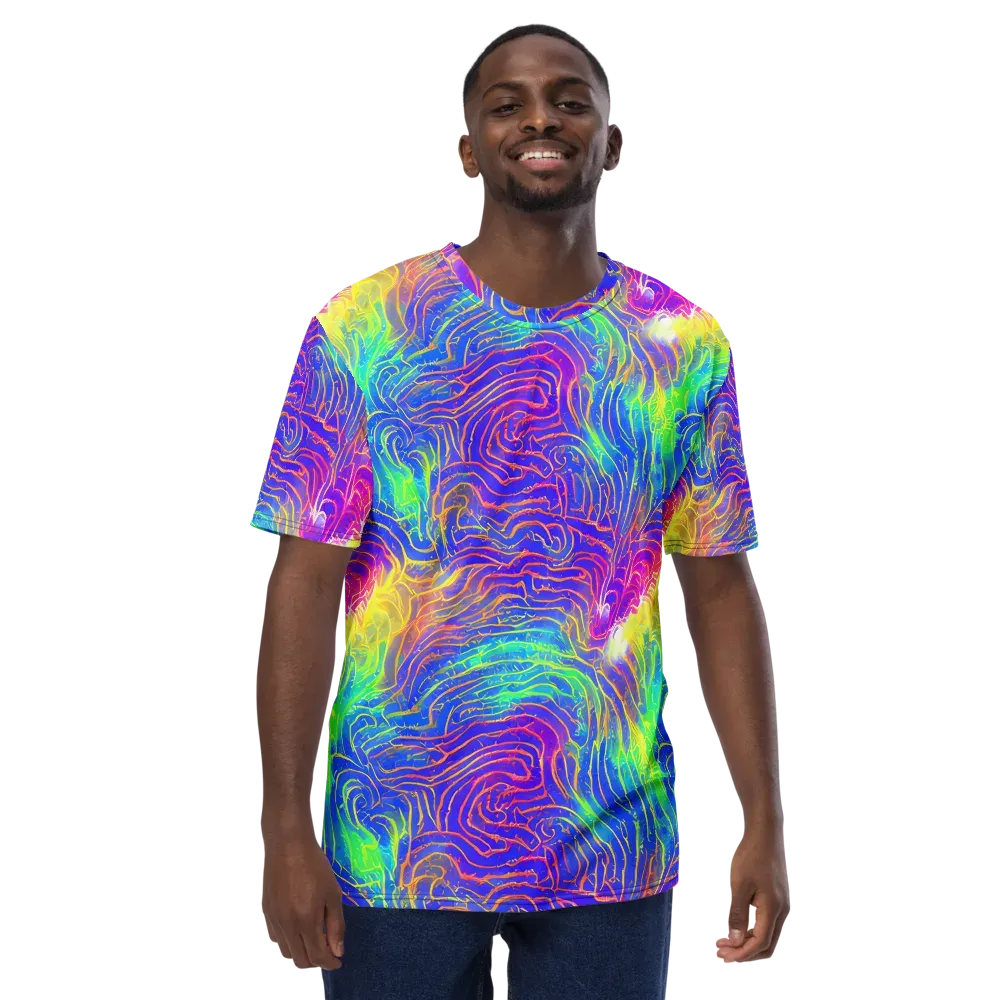 Ultraviolet Waves on Men's Crew Neck T-Shirt — Front