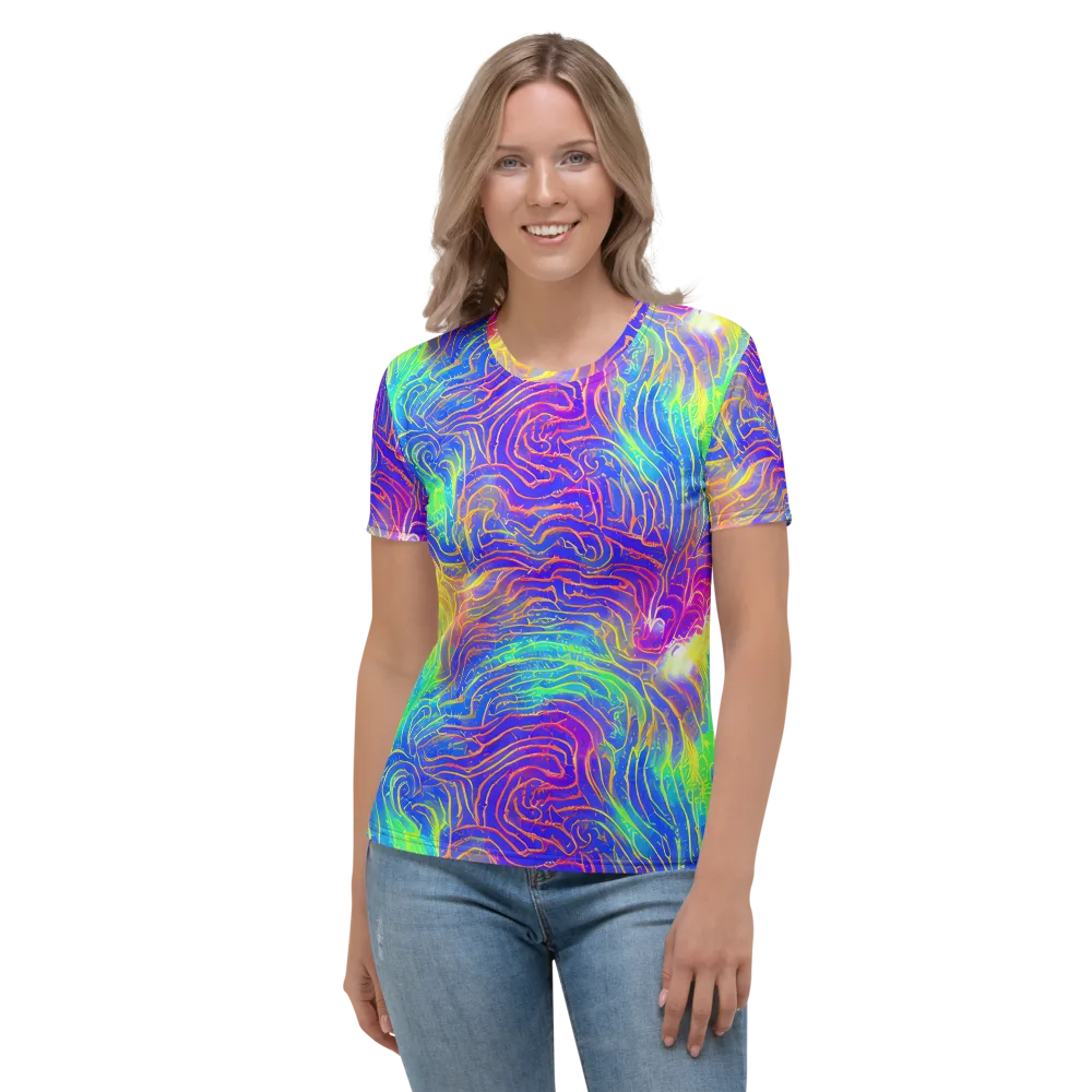 Ultraviolet Waves on Women's Crew Neck T-Shirt — Front