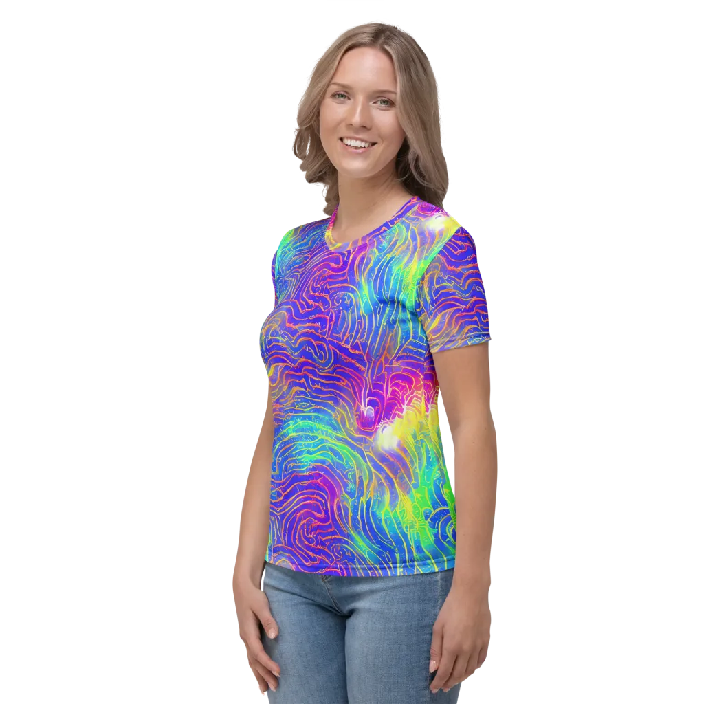 Ultraviolet Waves on Women's Crew Neck T-Shirt — Left