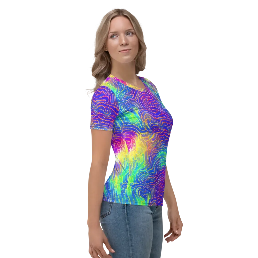 Ultraviolet Waves on Women's Crew Neck T-Shirt — Right
