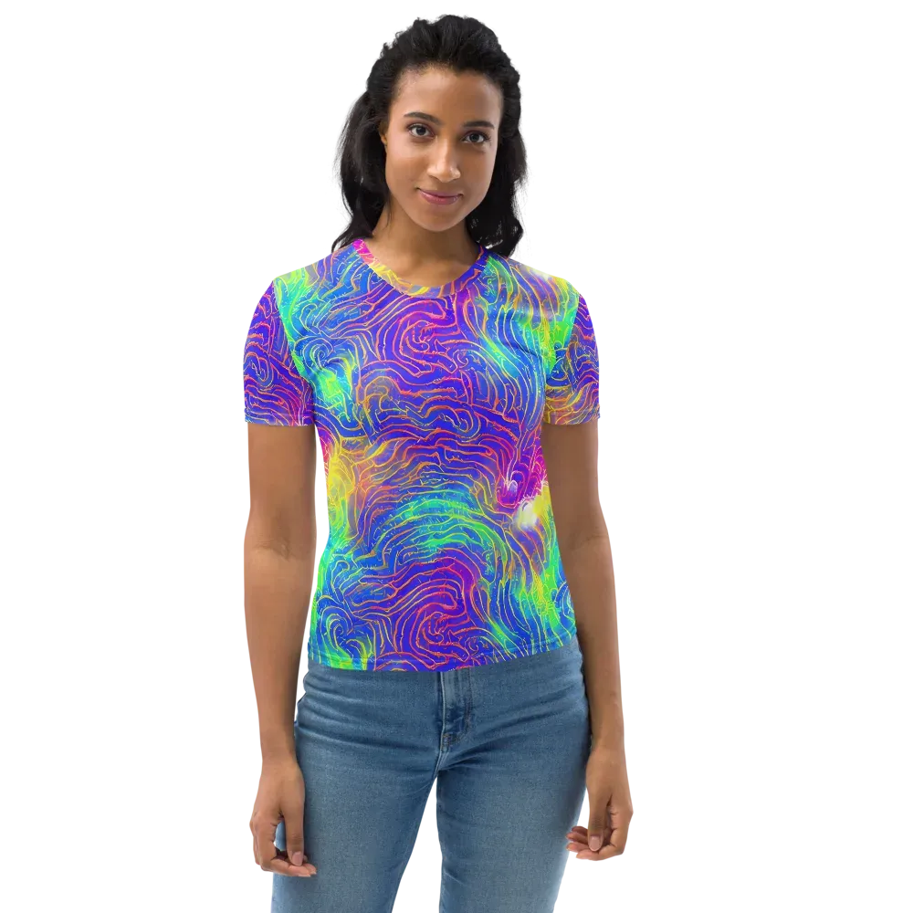 Ultraviolet Waves on Women's Crew Neck T-Shirt — Front