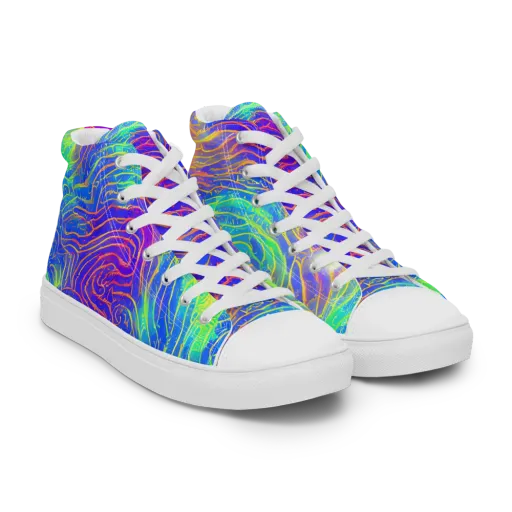 Ultraviolet Waves on a Women's High Top Canvas Shoes