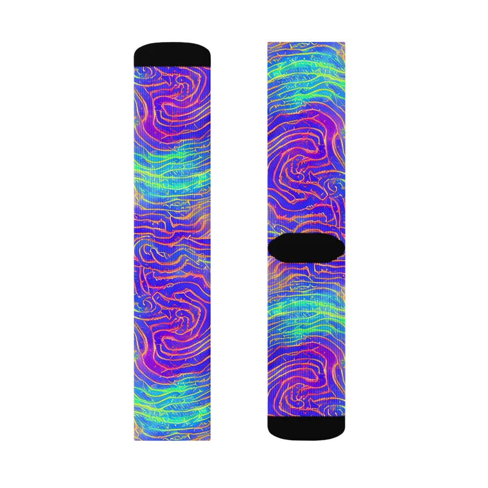 Ultraviolet Waves on Socks — Left Sock
