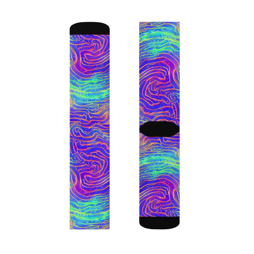 Ultraviolet Waves on Socks — Right Sock