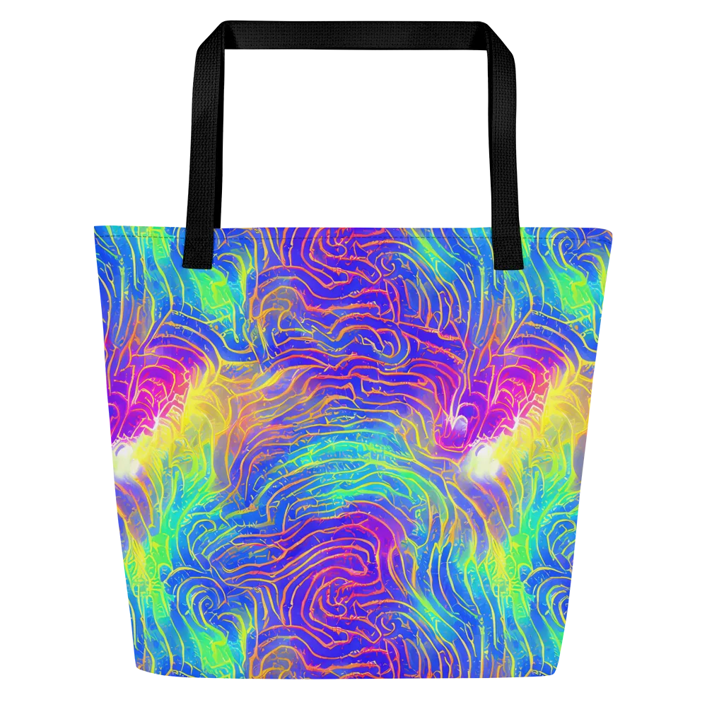 Ultraviolet Waves on Large Tote Bag W/ Pocket — Front