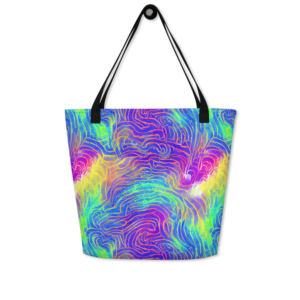 Ultraviolet Waves on Large Tote Bag W/ Pocket — Front