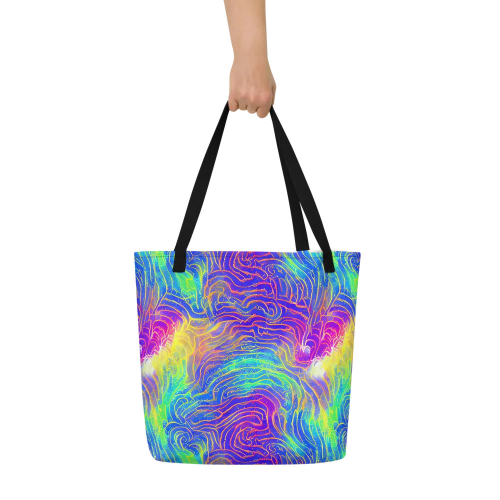 Ultraviolet Waves on Large Tote Bag W/ Pocket — Front