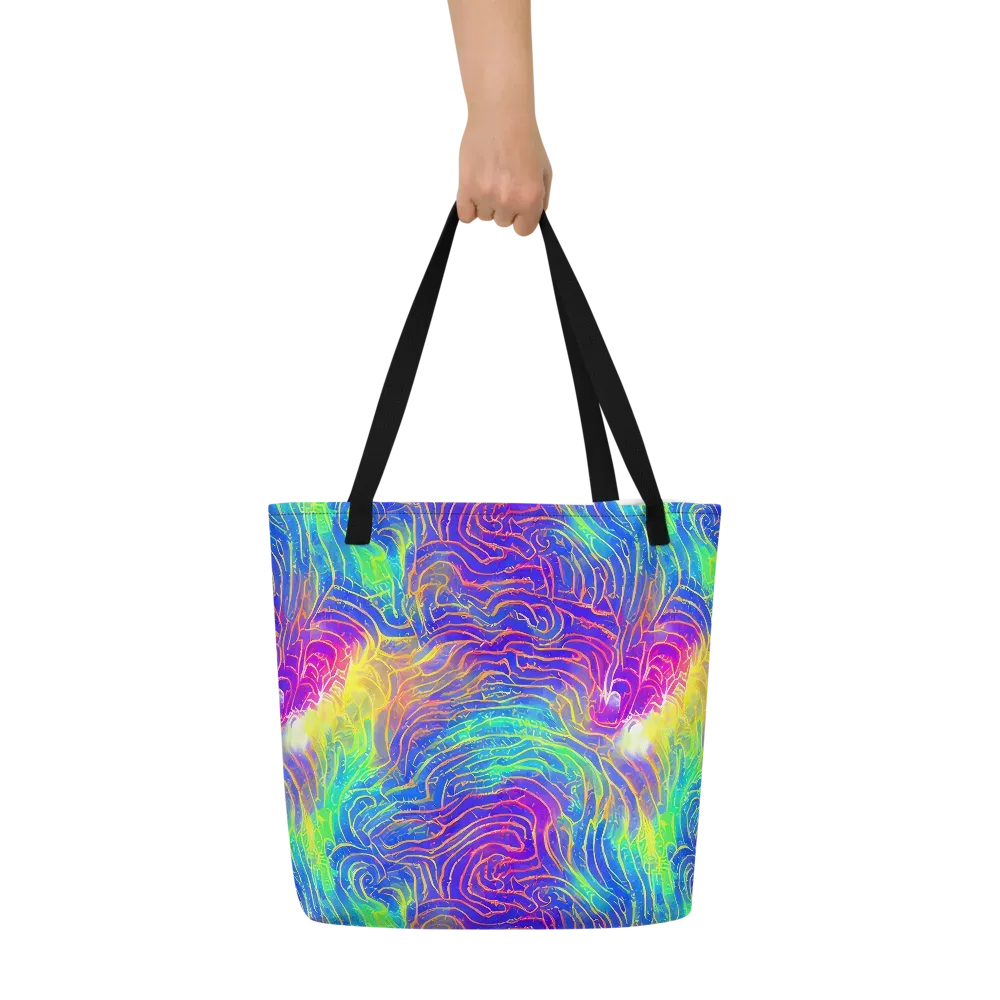 Ultraviolet Waves on Large Tote Bag W/ Pocket — Front