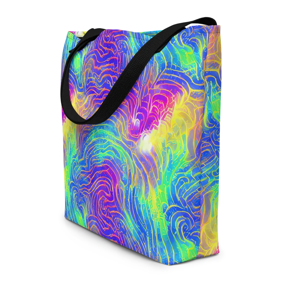 Ultraviolet Waves on Large Tote Bag W/ Pocket — Front