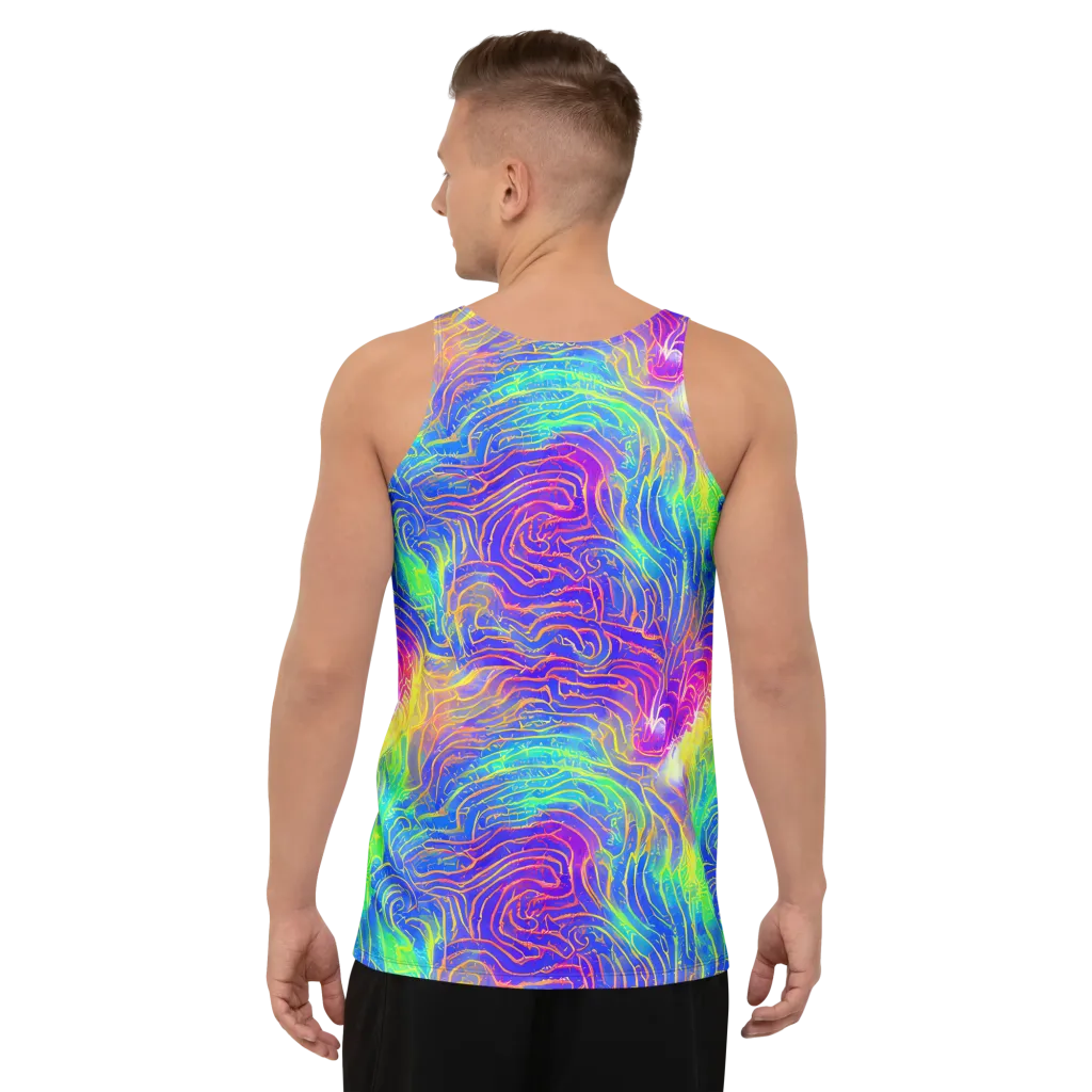 Ultraviolet Waves on Men's Tank Top — Back
