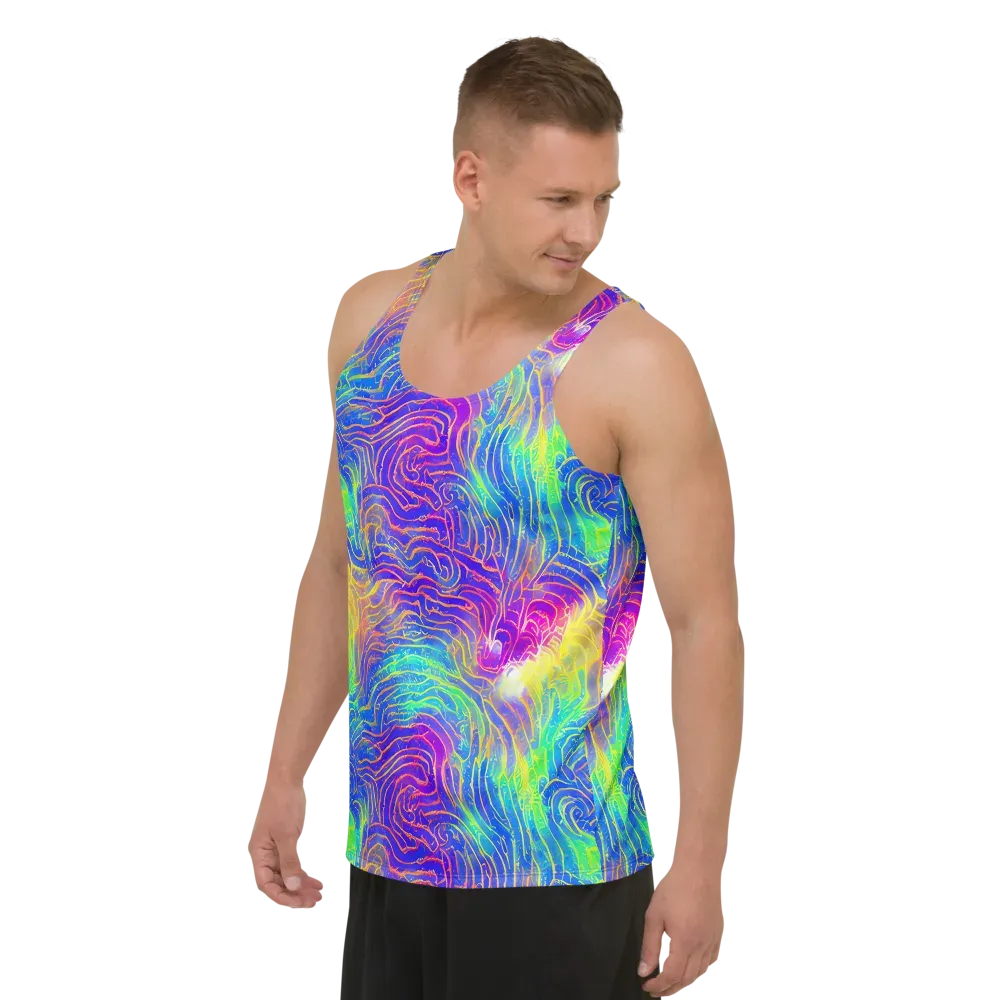 Ultraviolet Waves on Men's Tank Top — Left Front