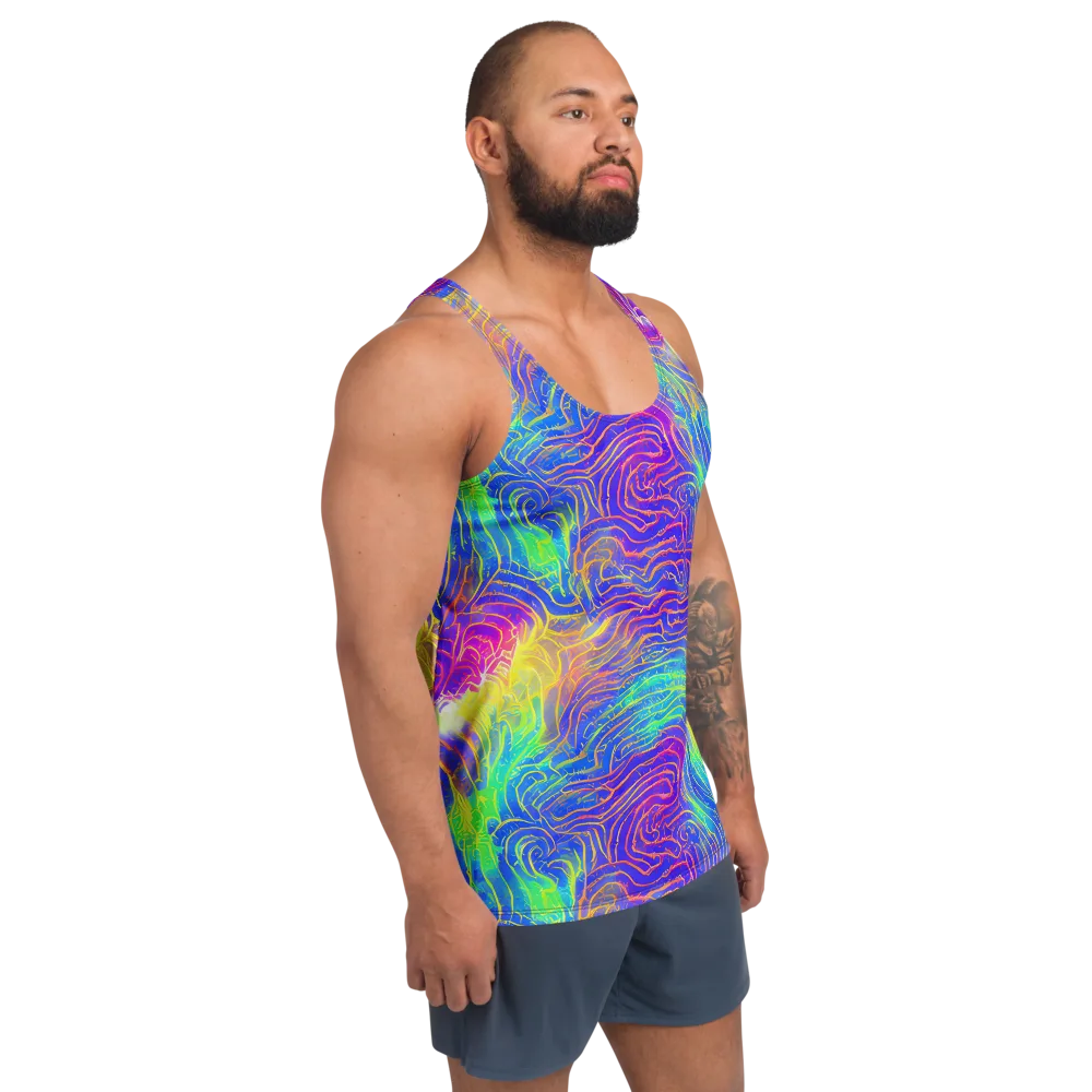 Ultraviolet Waves on Men's Tank Top — Right Front
