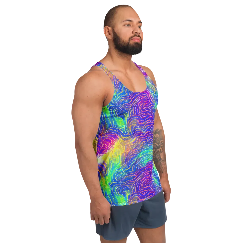 Ultraviolet Waves on Men's Tank Top — Right Front