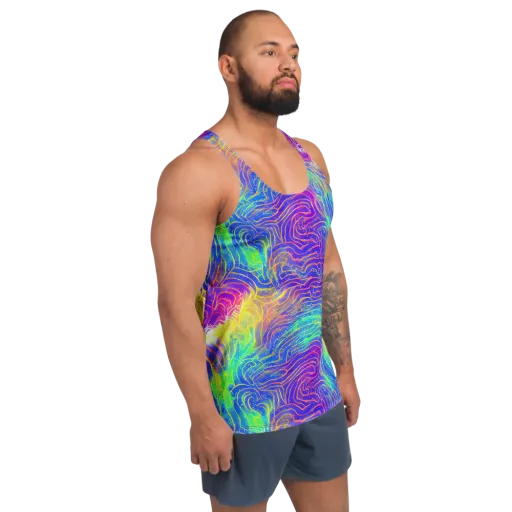 Ultraviolet Waves on a Men's Tank Top