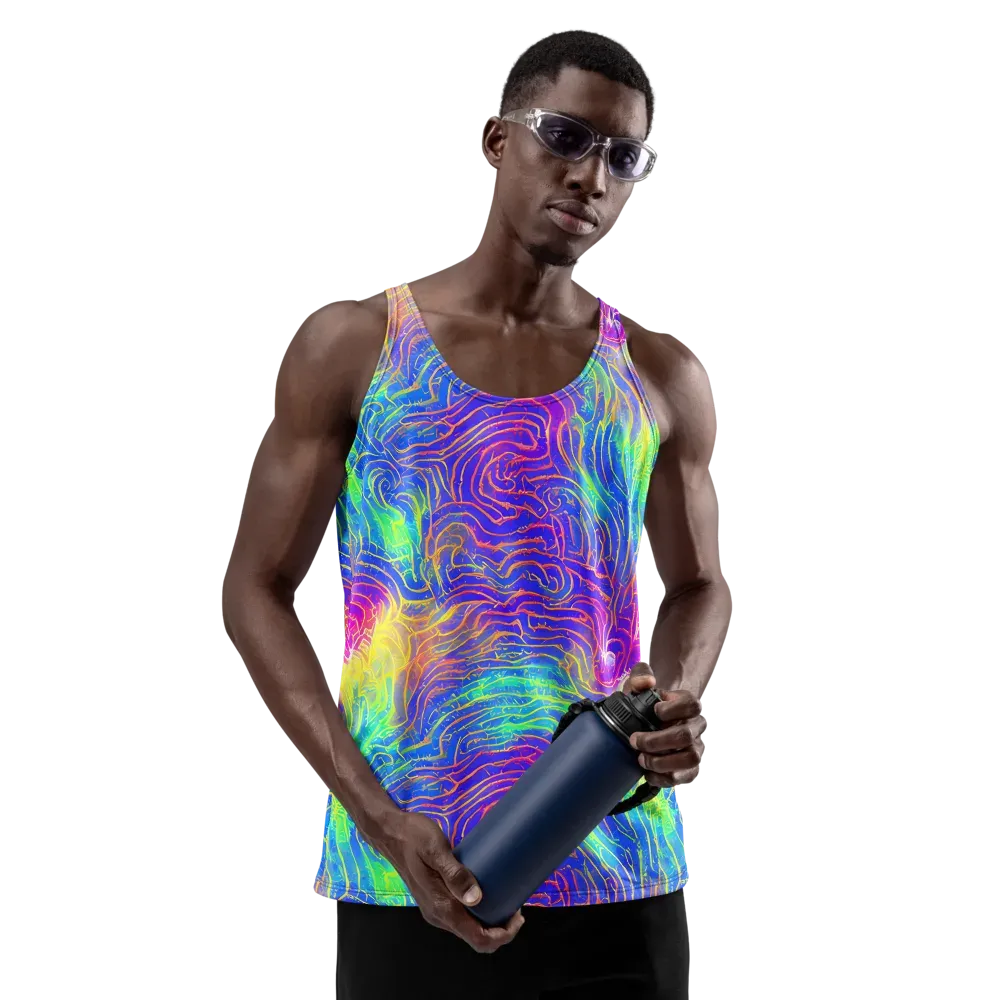 Ultraviolet Waves on Men's Tank Top — Front