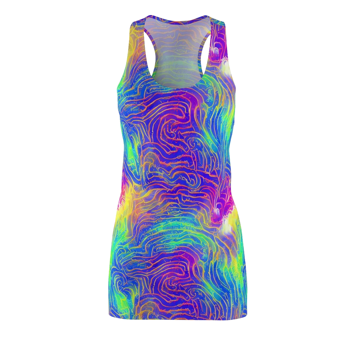 Ultraviolet Waves on Racerback Dress — Front