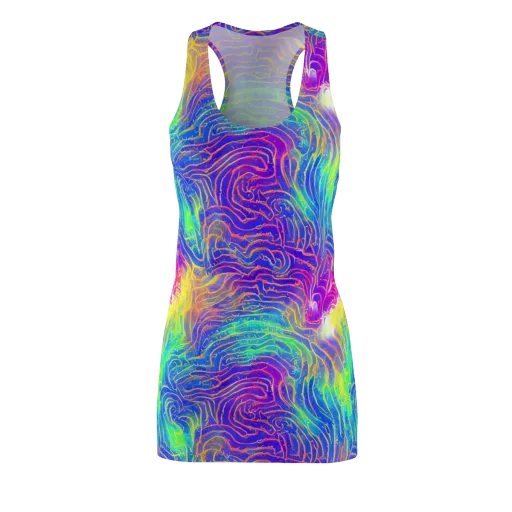 Ultraviolet Waves on a Racerback Dress