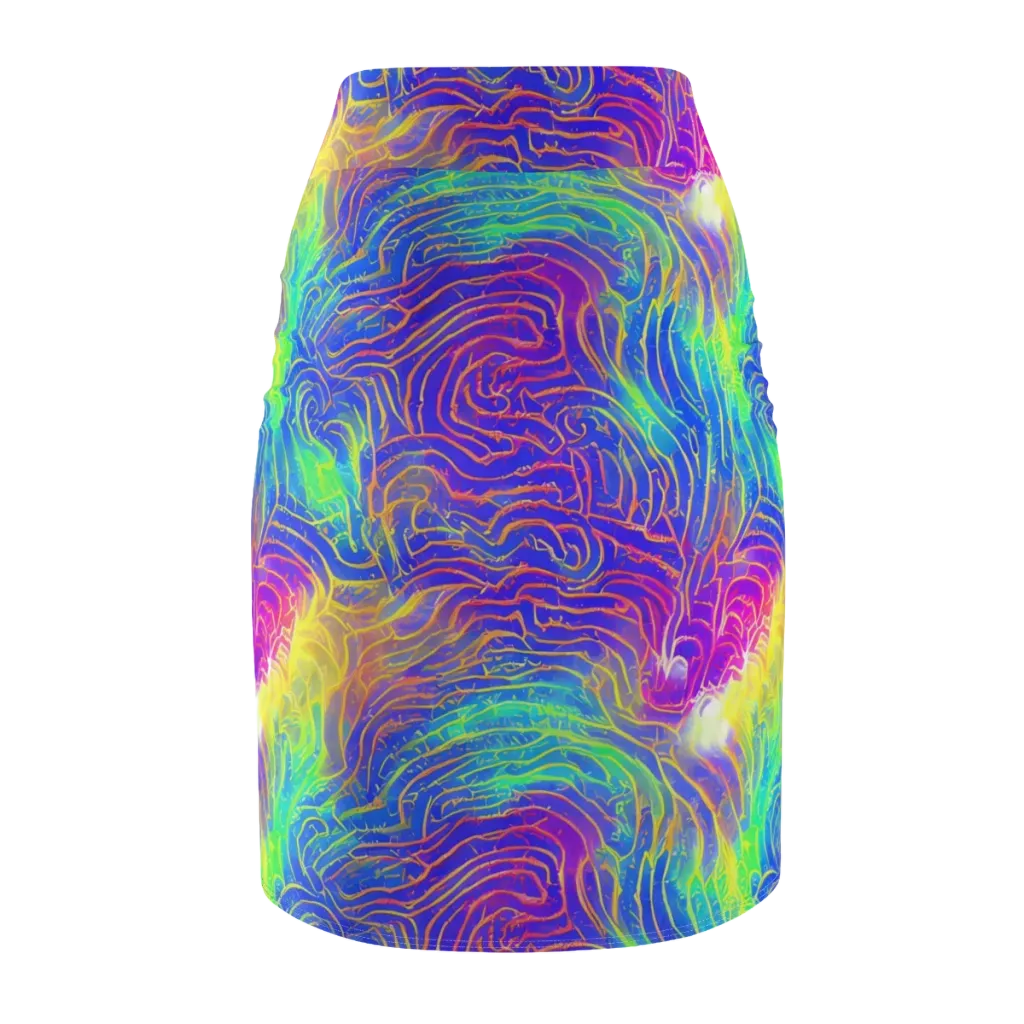 Ultraviolet Waves on Pencil Skirt — Back