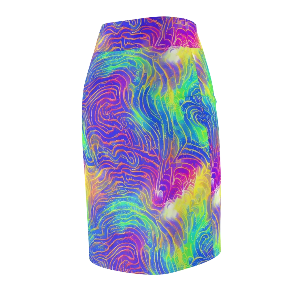 Ultraviolet Waves on Pencil Skirt — Back Side