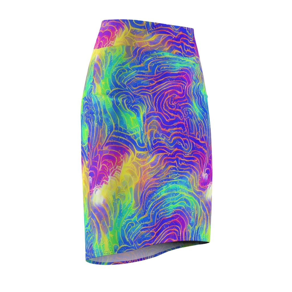 Ultraviolet Waves on Pencil Skirt — Front Side