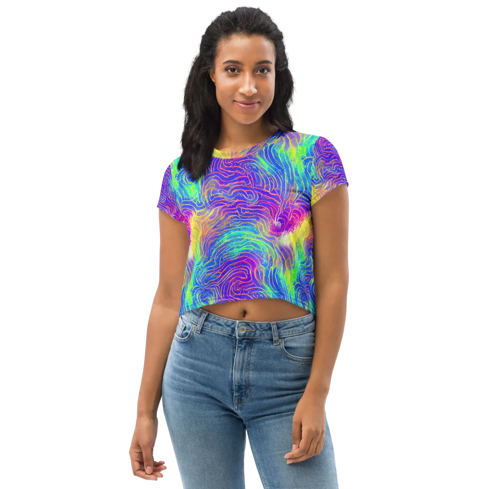 Ultraviolet Waves on Crop Tee — Front