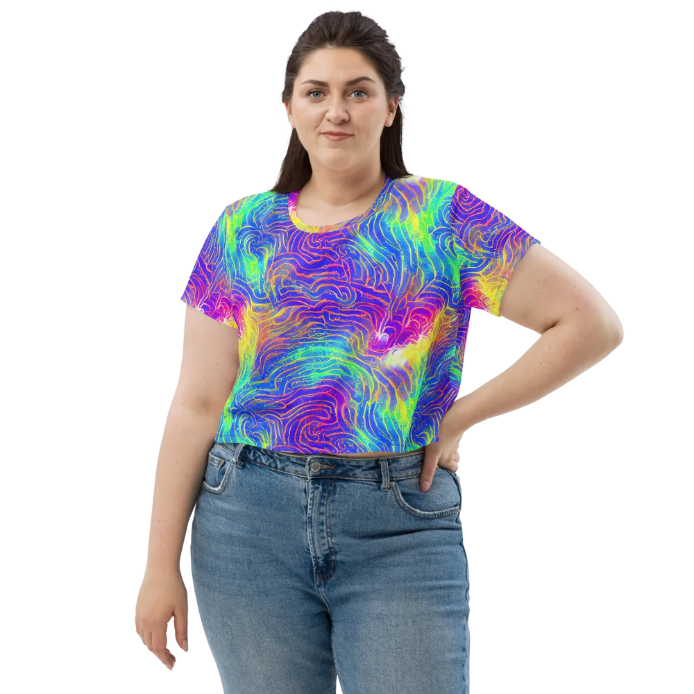 Ultraviolet Waves on Crop Tee — Front