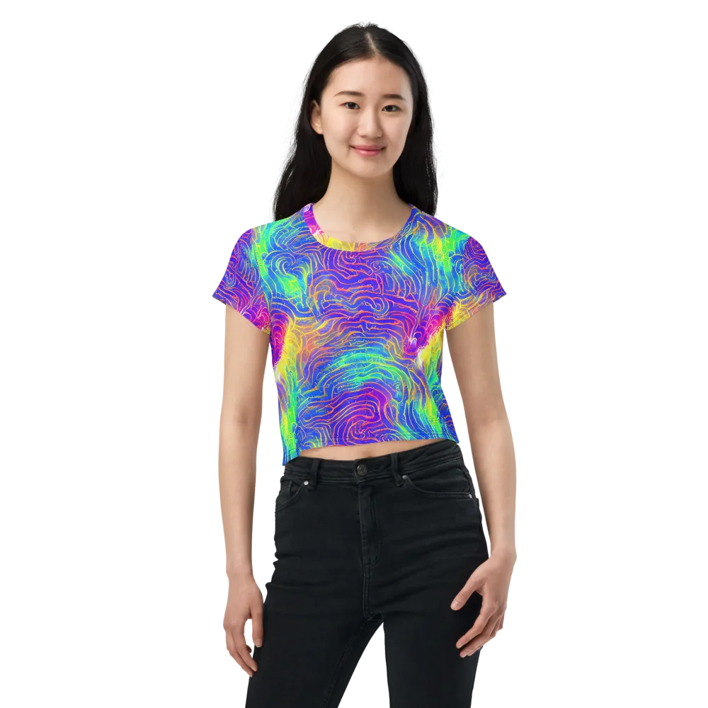 Ultraviolet Waves on Crop Tee — Front