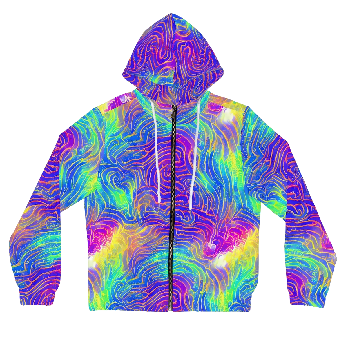 Ultraviolet Waves on Women's Full-Zip Hoodie — Front