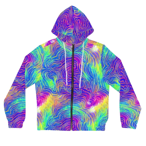 Ultraviolet Waves on a Women's Full-Zip Hoodie