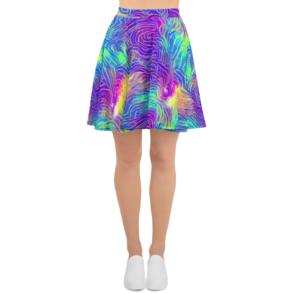Ultraviolet Waves on Skater Skirt — Front